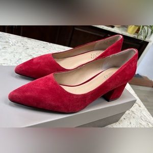 Franco Sarto red suede shoes